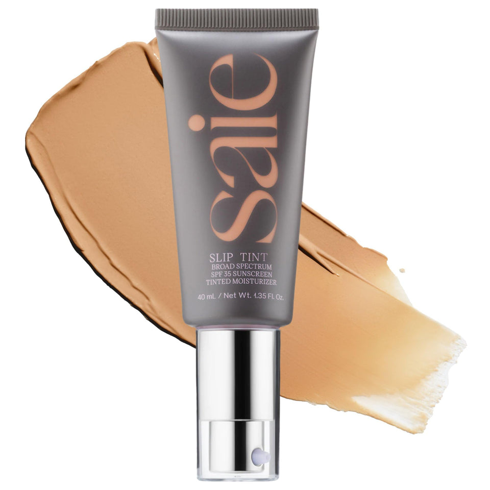 Saie slip tint front tube showing product and shade with clean packaging benefit