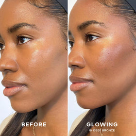 Saie close-up of cream texture melting, smooth blend benefit