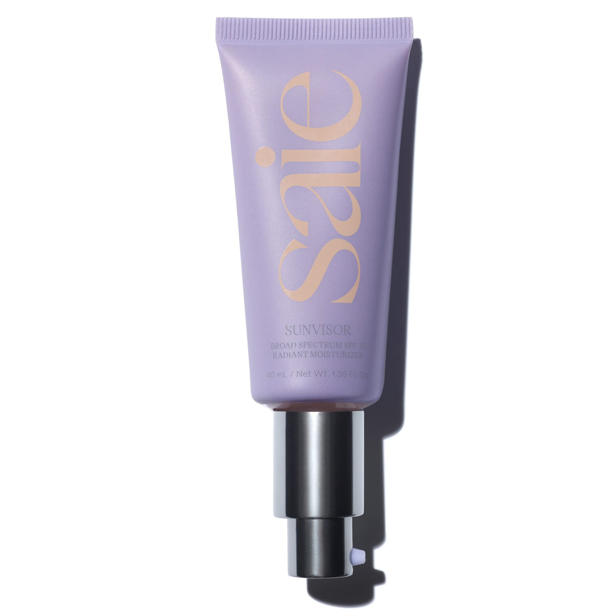 Saie Sunvisor front packaging shows product and SPF benefit