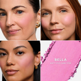 Saie texture swipe on skin illustrating soft, blurred finish for natural look