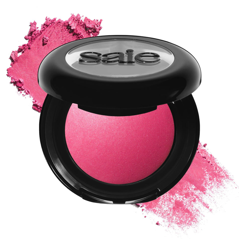 Saie SuperSuede compact front view showing clean packaging and benefit of travel-ready design
