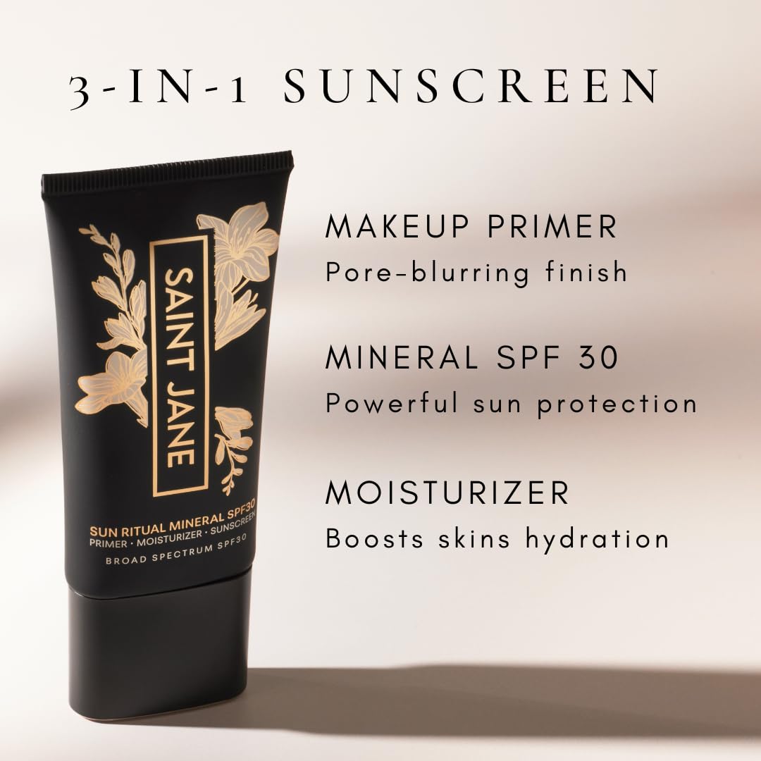SAINT JANE pump dispense dispensing sunscreen benefit: controlled, hygienic application