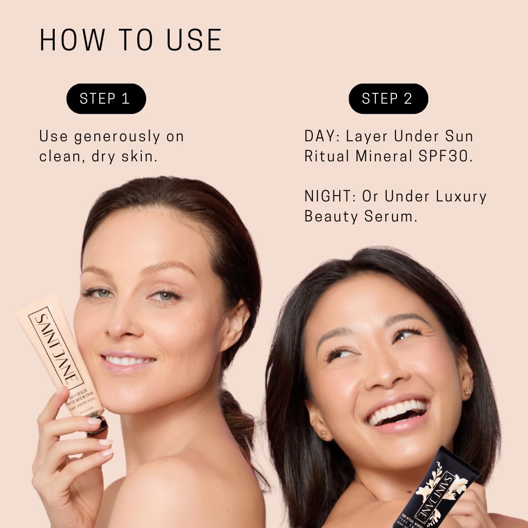 SAINT JANE label detail highlighting clean formulation and ingredient benefits