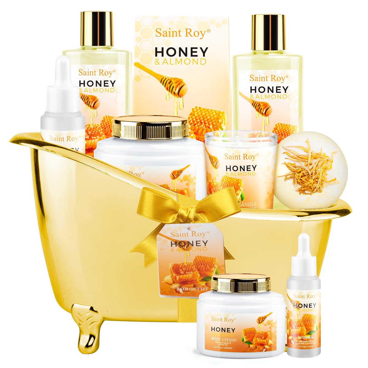 Saint Roy gift set styled on vanity for an inviting self-care moment