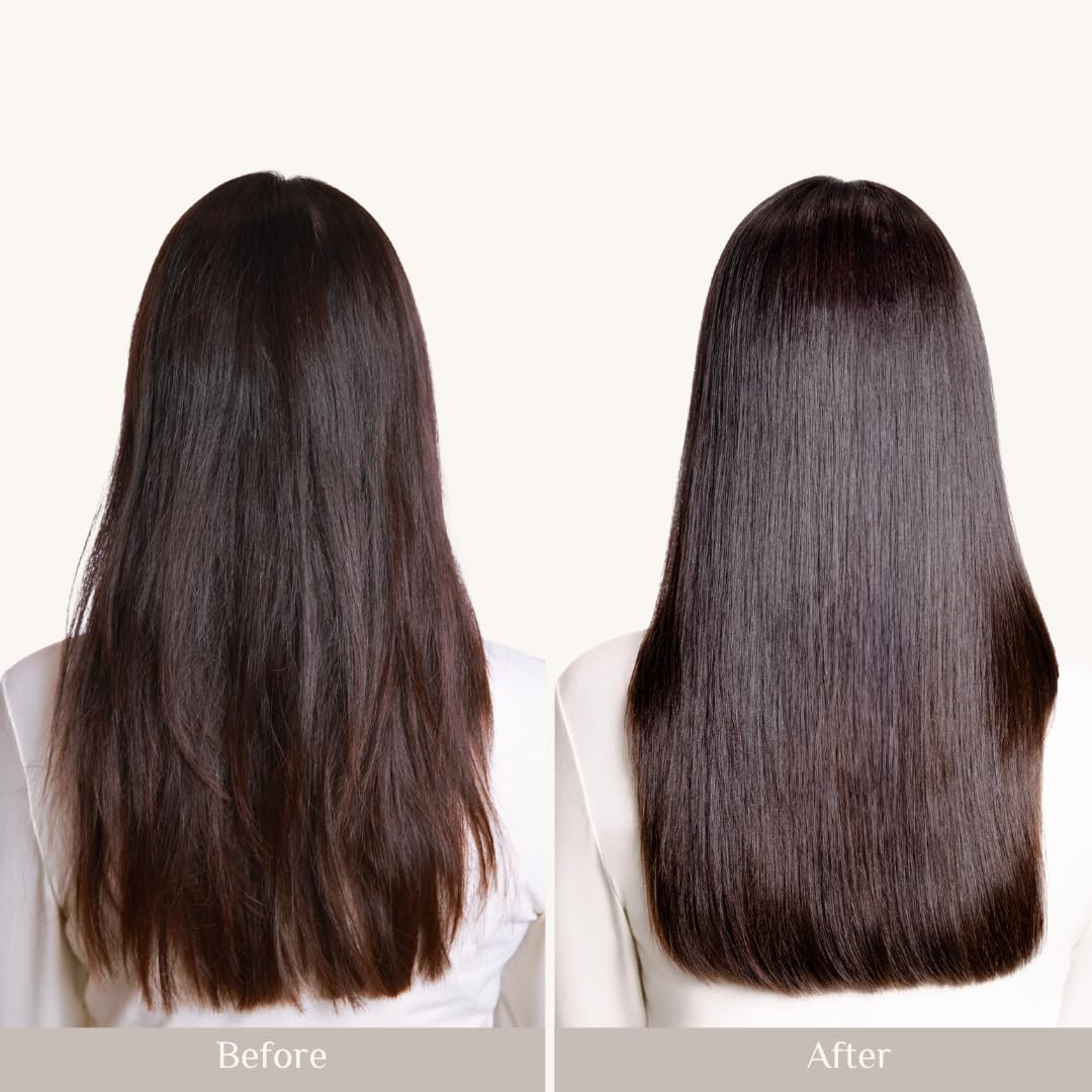 Saints & Sinners applying serum to hair demonstrating frizz control and smoothing benefit