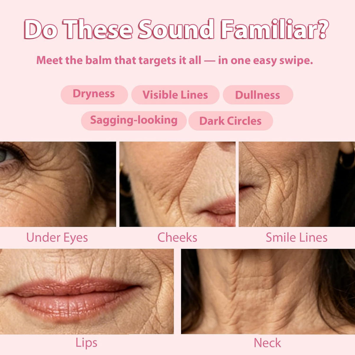 Saitir sak applying balm under-eye to demonstrate gentle application and immediate smoothing benefit