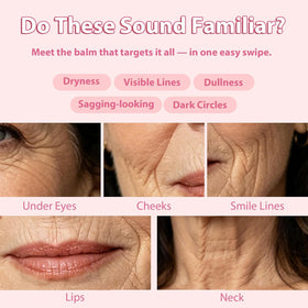 Saitir sak applying balm under-eye to demonstrate gentle application and immediate smoothing benefit