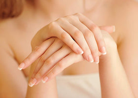 Salcoll before and after hands comparison showing improved texture and smoother skin