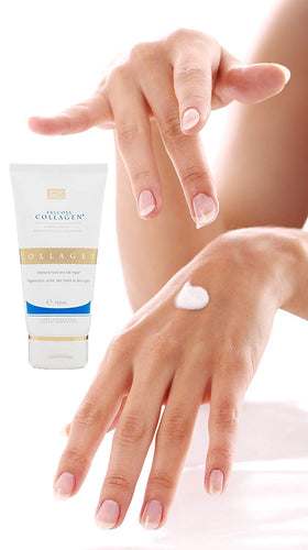 Salcoll label ingredient list close-up showing marine collagen and preservative-free benefit