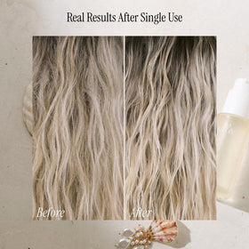 SALEE being applied to mid-lengths and ends to tame frizz and add shine