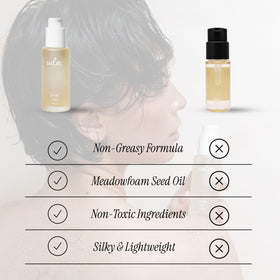 SALEE ingredients label close-up highlighting clean, beneficial oil blend