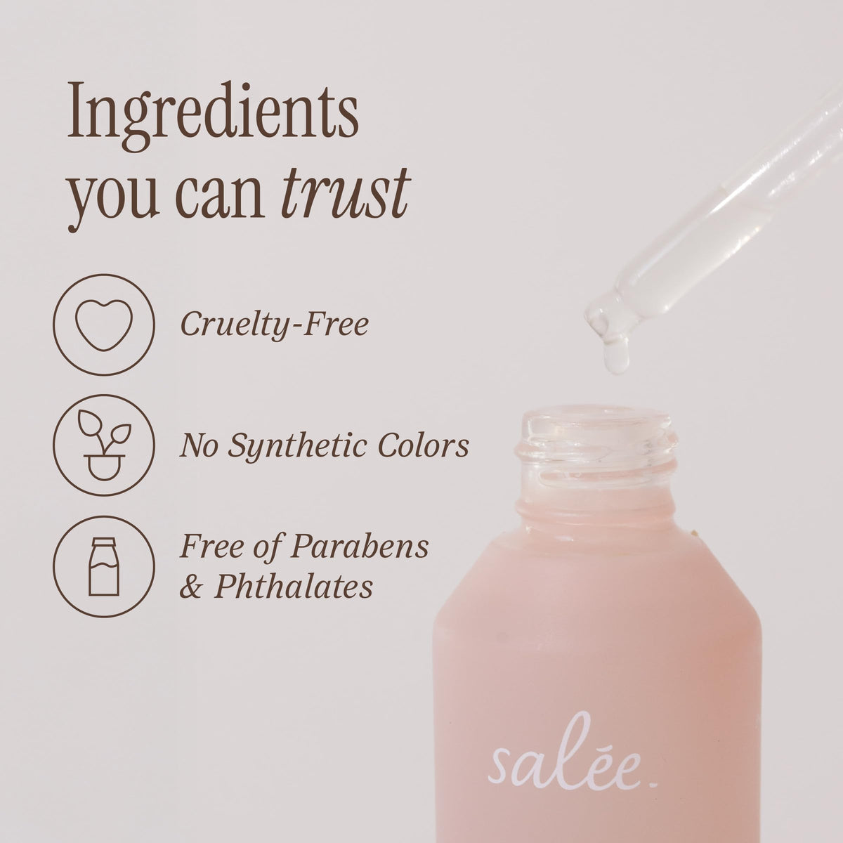 SALEE natural oils and botanicals photo conveying nourishing ingredients