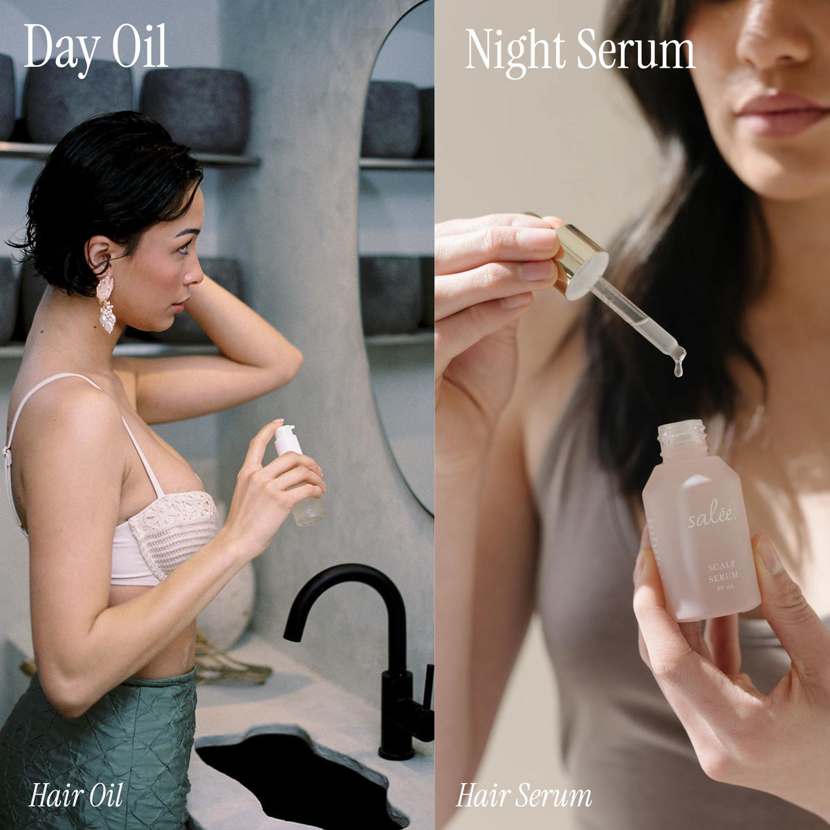 SALEE bottle on bathroom counter in lifestyle setting showing daily routine benefit