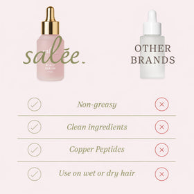 SALEE oil texture on hand demonstrating lightweight, fast absorption