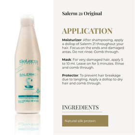 SALERM being applied to damp hair to detangle and add hydration