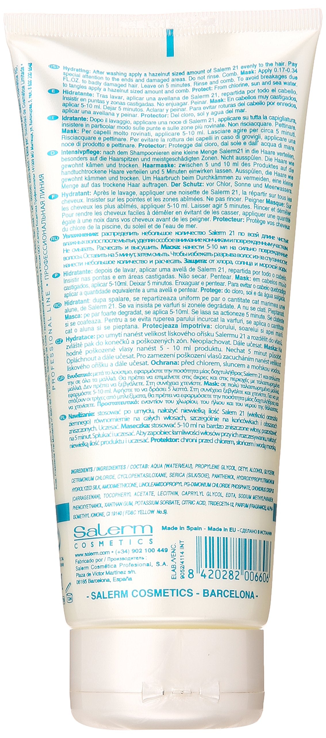 SALERM close-up applying leave-in to hair ends for moisture and frizz control