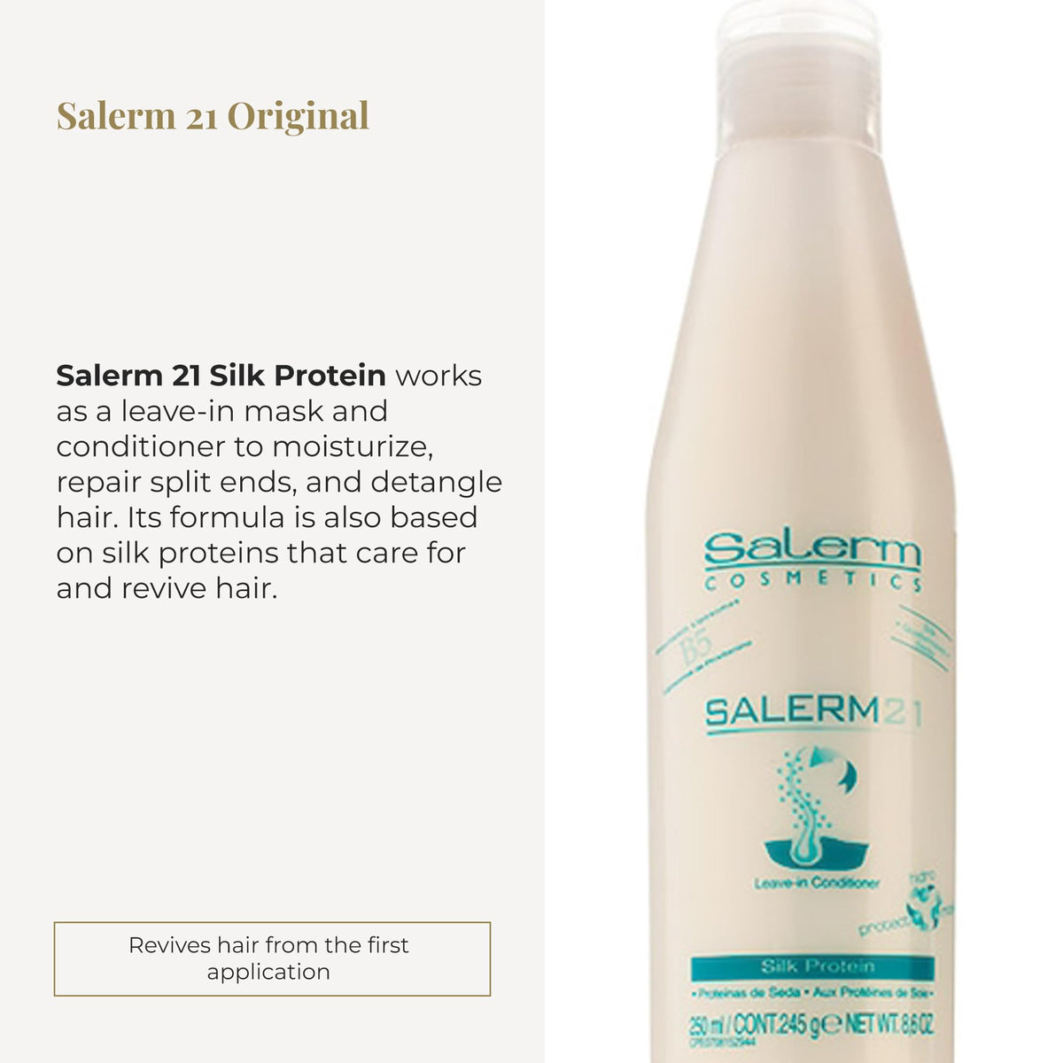 SALERM back label close-up listing ingredients and usage directions