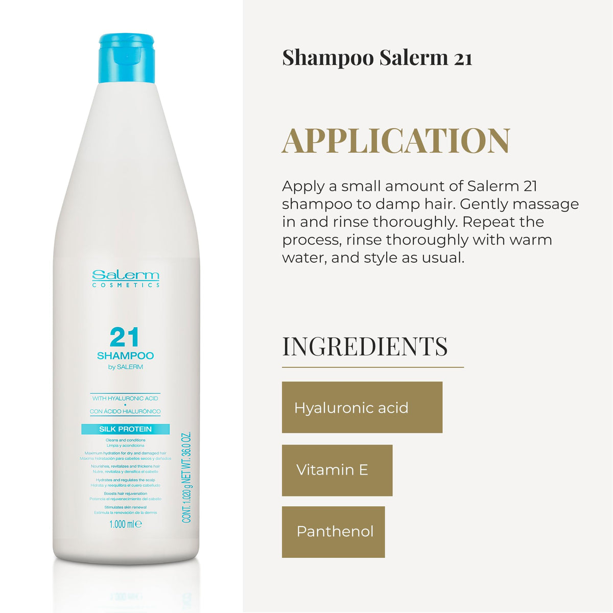 SALERM bottle held in hand to show 1000 ml size advantage