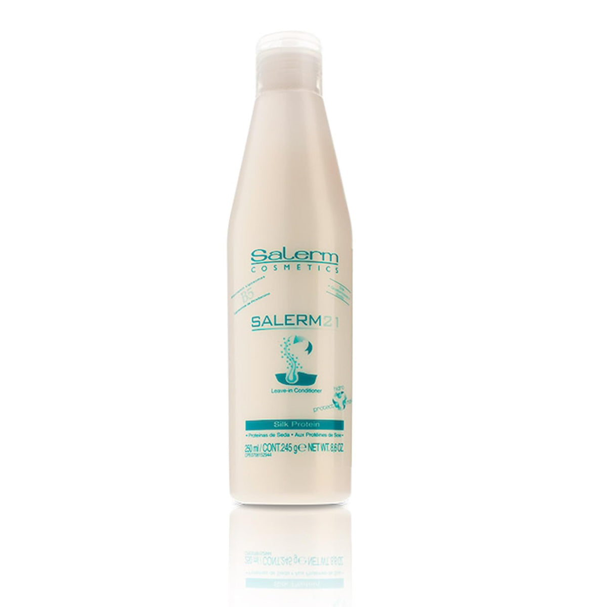 SALERM front bottle showing label and easy-pour cap for quick styling