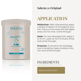 SALERM bottle in hand to show 1000 ml size for salon or home use
