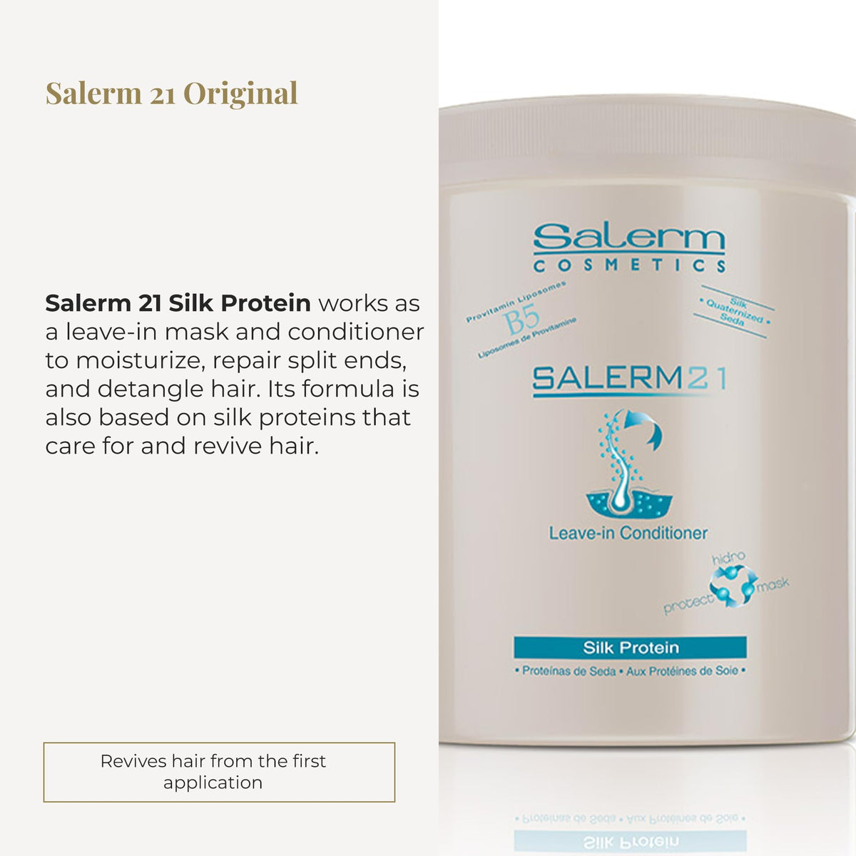 SALERM silky lotion pouring texture highlighting smooth hydration benefit