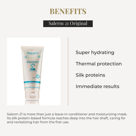SALERM 21 texture on palm displaying silk-protein lightweight creamy formula