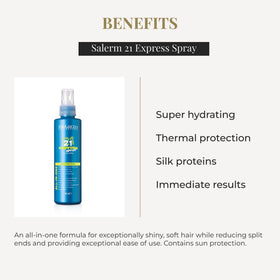 SALERM spray texture on hand illustrating lightweight feel and absorption benefit