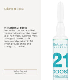 SALERM close-up of ampoule texture highlighting nourishing silk protein shine