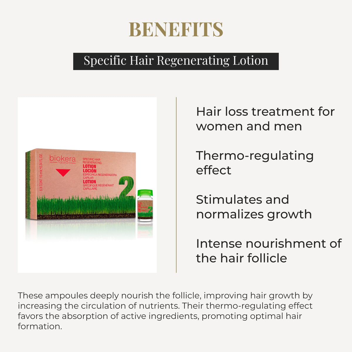SALERM poured ampoule contents on scalp demonstrating direct application benefit