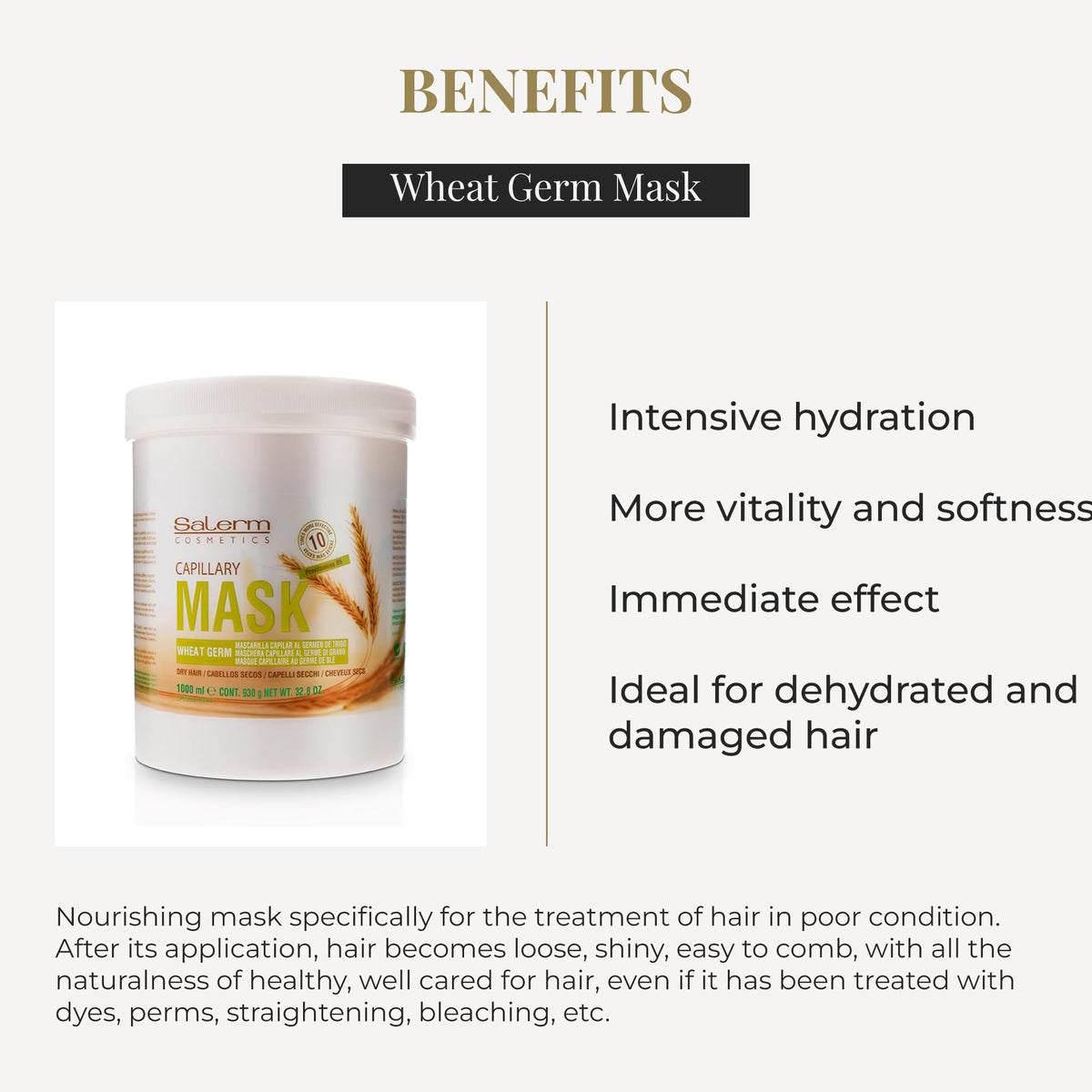SALERM application in salon showing mask restoring hair manageability
