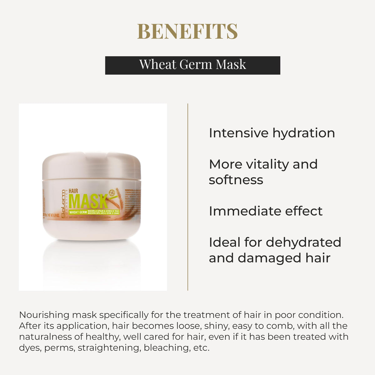 SALERM mask being applied to towel-dried hair for faster absorption and manageability