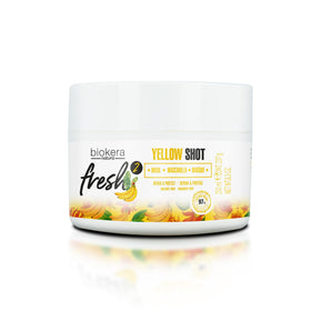 SALERM front packaging of Biokera Yellow Shot mask showing product and size