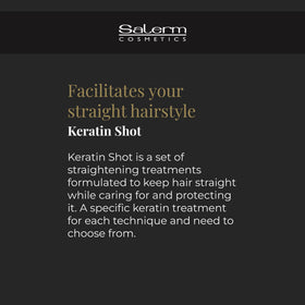 SALERM label close-up highlighting keratin and shea butter ingredients benefit