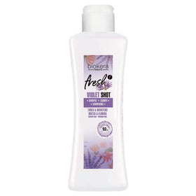 SALERM bottle front view showing purple shampoo, clear product branding and size