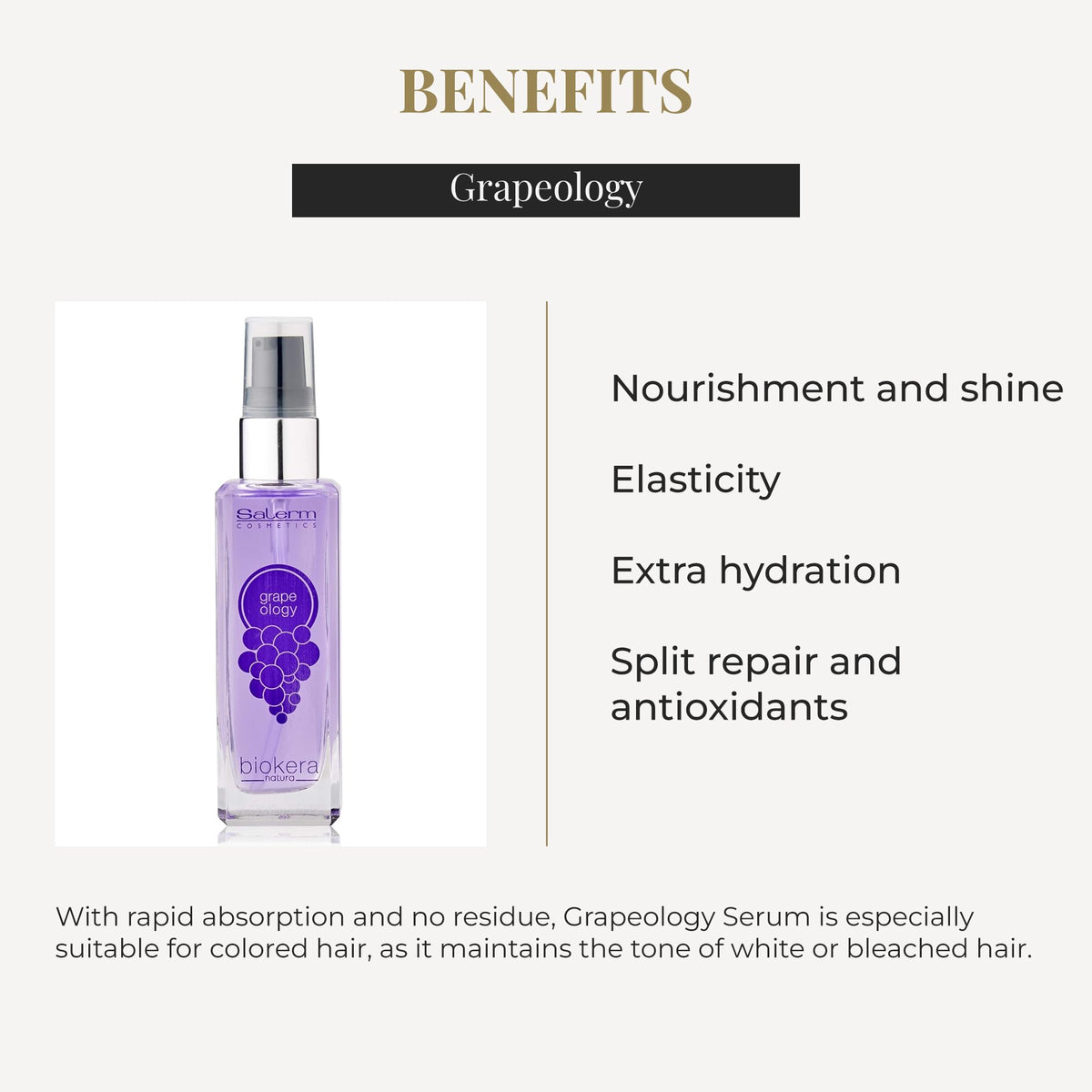 SALERM grape seeds and oil visual highlighting natural grape seed ingredient benefits