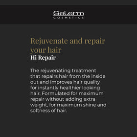 SALERM Hi Repair Mask 02 250 ml next to ruler to show scale and travel convenience