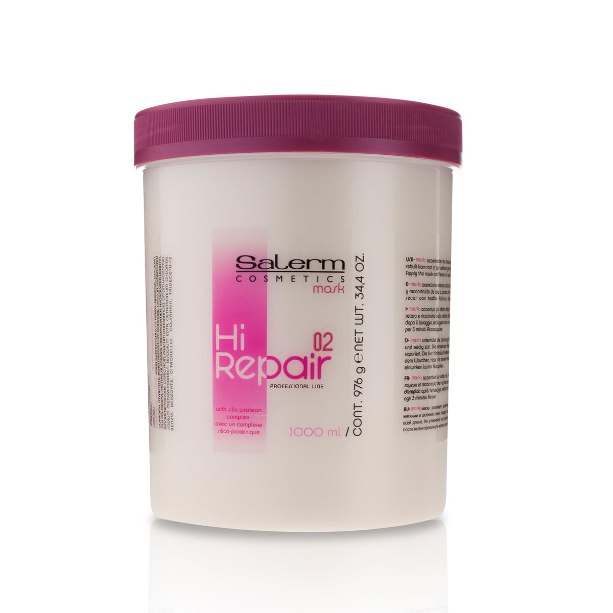 SALERM Hi Repair Mask front packaging showing professional 1000 ml size benefit