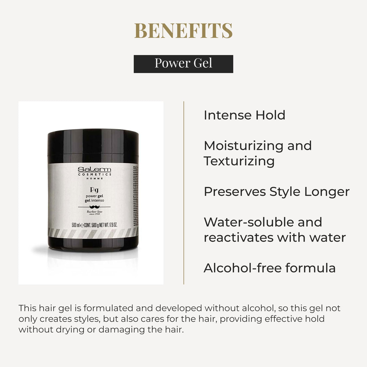 SALERM close-up of gel consistency highlighting hydrating texture and hold