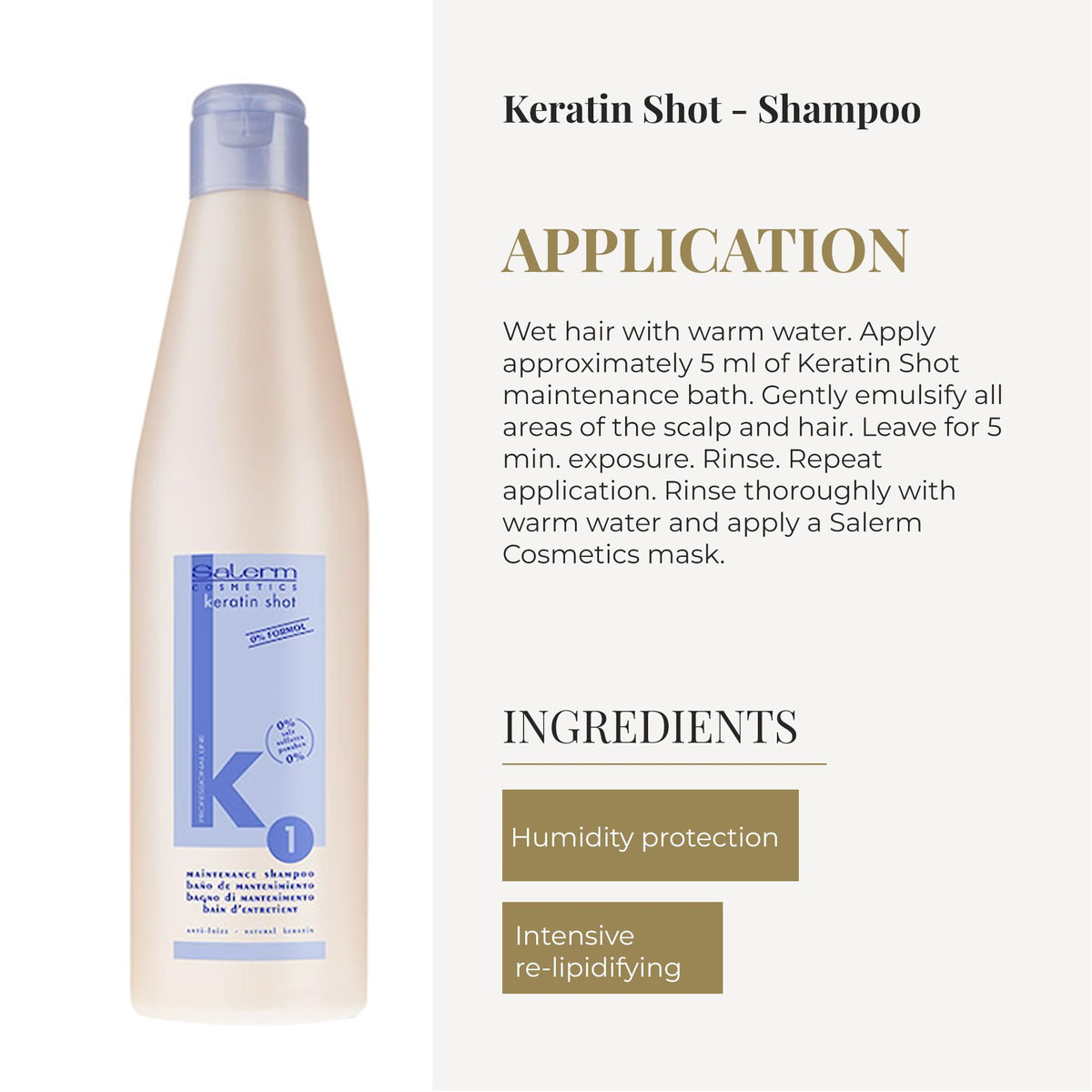SALERM shampoo being applied in shower for smoother treated hair