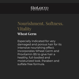 SALERM label close-up showing wheat germ oil ingredient and nourishing benefits