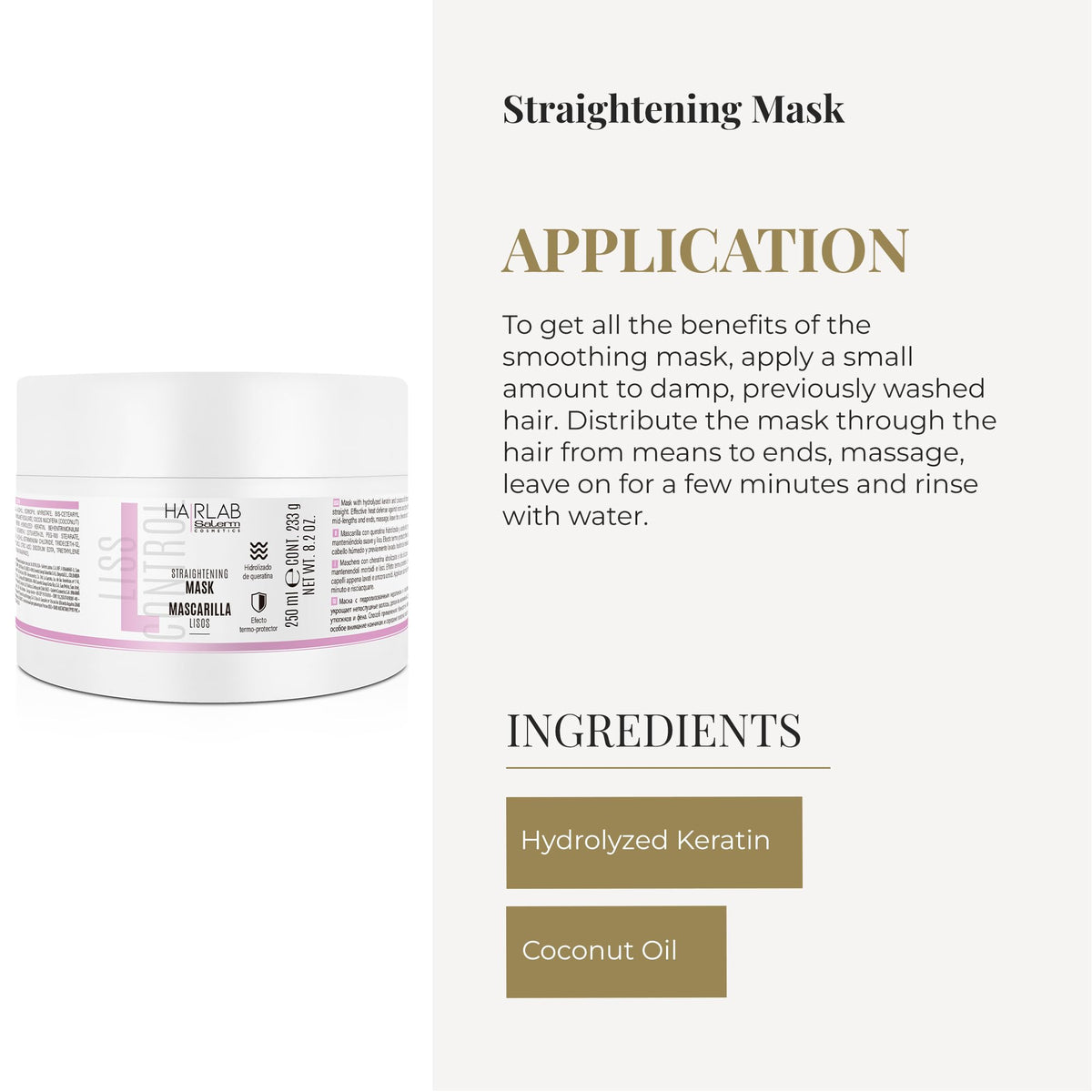 SALERM being applied to damp hair demonstrating even distribution and smoother finish