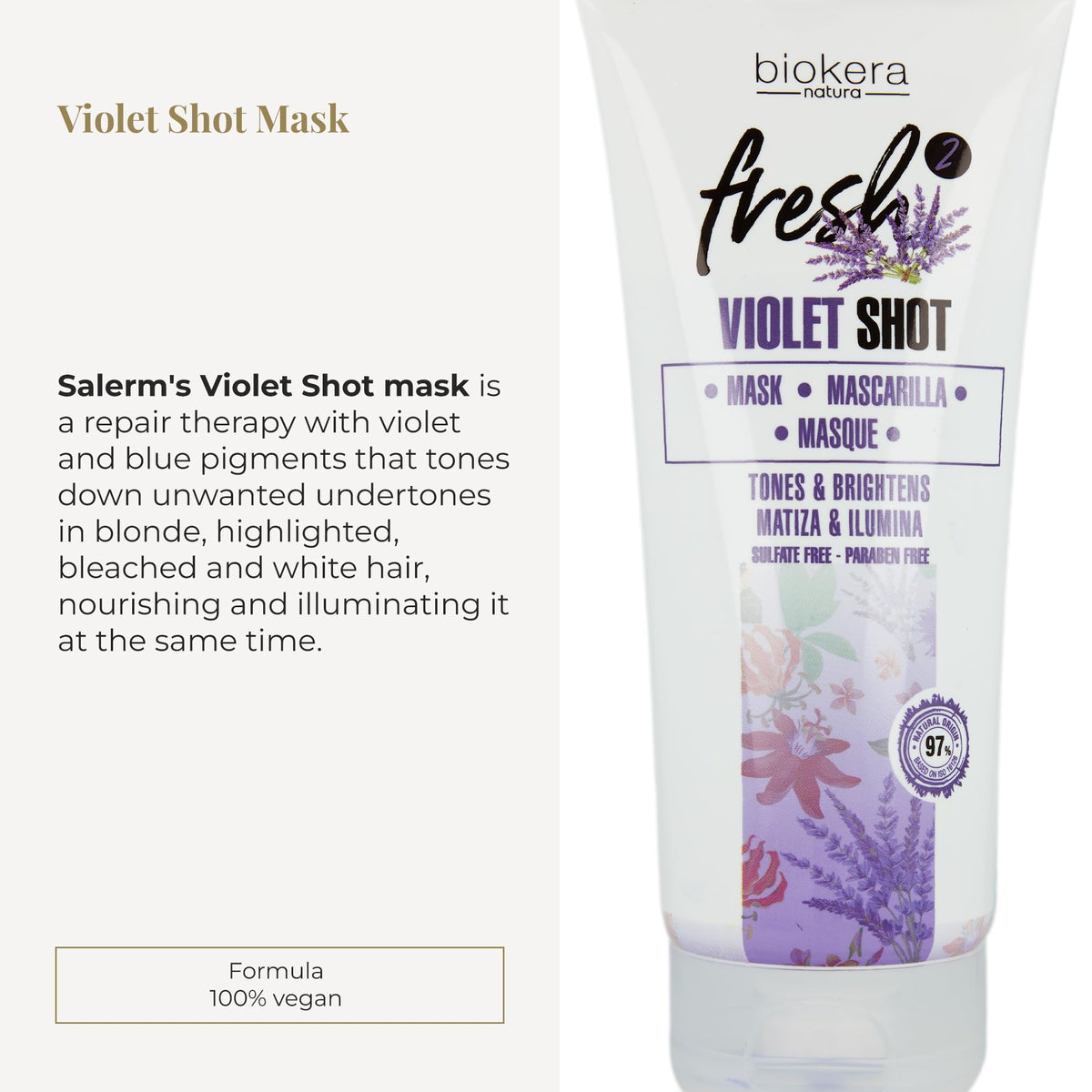 SALERM purple mask creamy texture close-up highlighting rich consistency and easy application