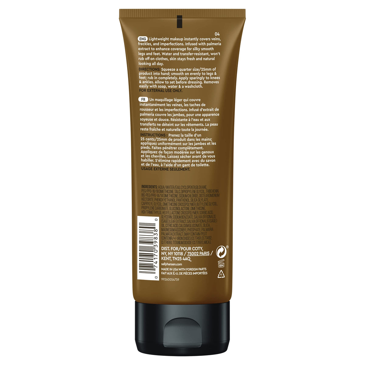 Sally Hansen close-up application on leg demonstrating smooth blend and coverage