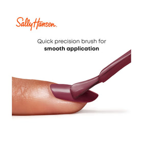 Sally Hansen color bottle close-up highlighting brush and pigment for smooth application