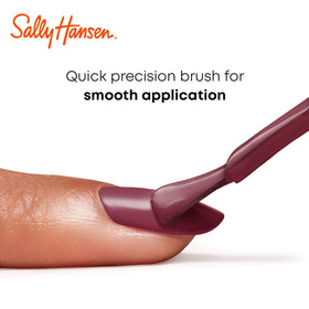 Sally Hansen color and top coat bottles side by side promoting easy two-step system