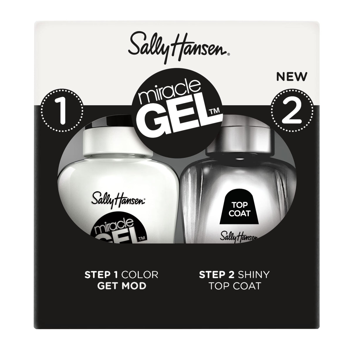 Sally Hansen duo front packaging showing bottles and color, clear brand presentation and convenience