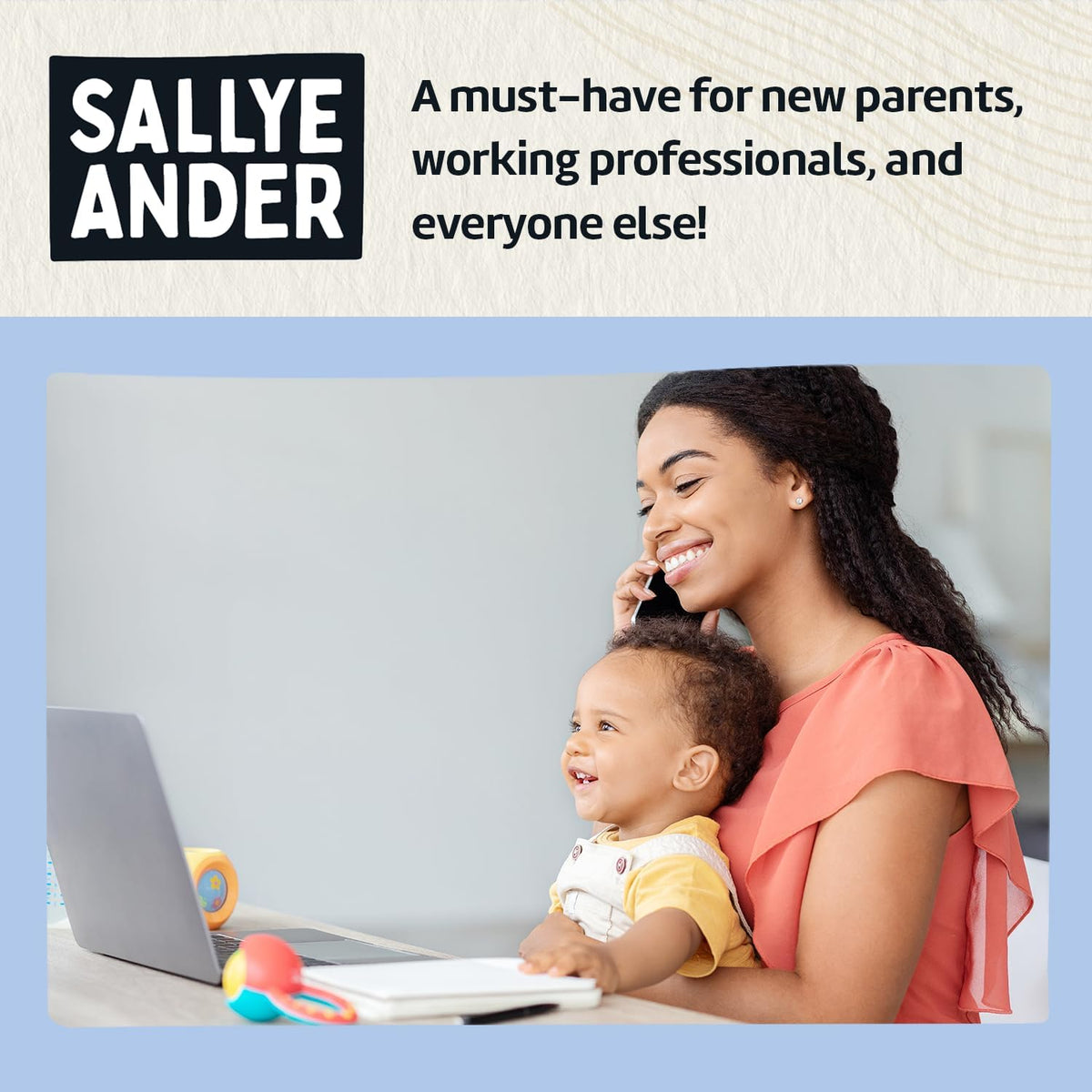 SALLYEANDER Nourish held in hand for size comparison showing travel-friendly, portable benefit