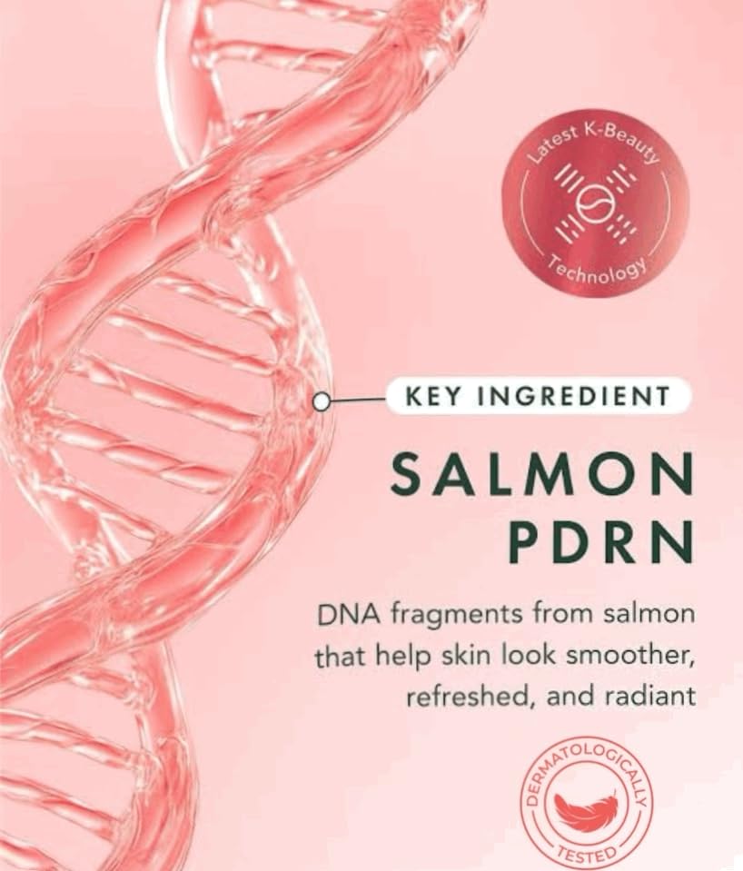 Generic Salmon DNA mask after use on model showing firmer glowing skin