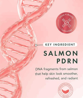 Generic Salmon DNA mask after use on model showing firmer glowing skin
