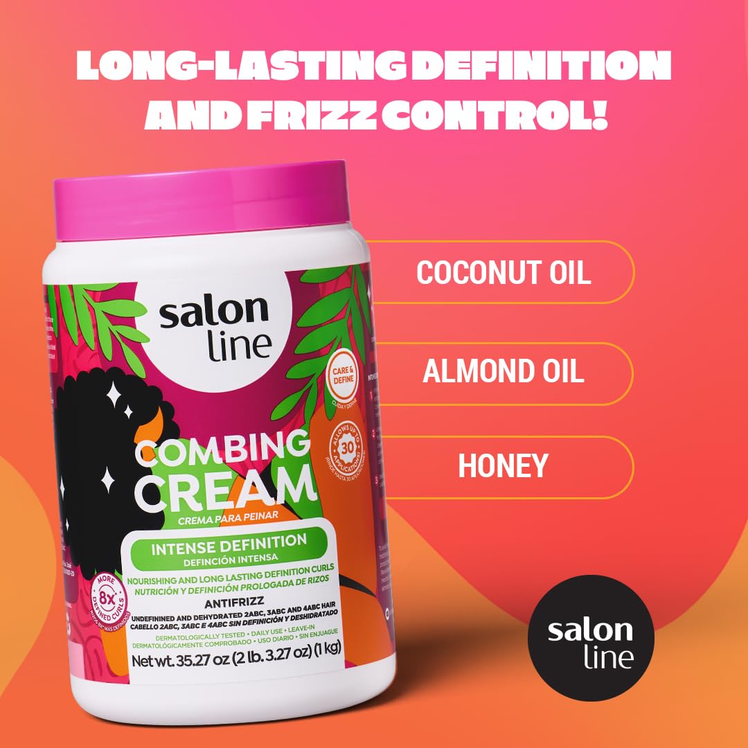 Salon Line cream being applied to damp hair for improved manageability